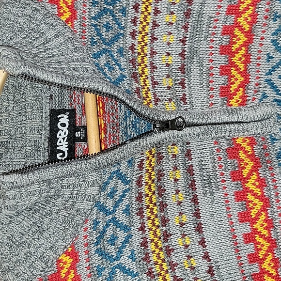 Carbon Men's Quarter Zip Sweater, Size Small - Picture 3 of 3